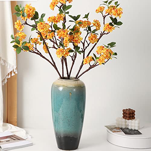 BELUAPI 3Pcs Artificial Cherry Blossom, 35 Inch Faux Tall Cherry Flowers Long Stem Fake Floral Simulation Sakura Branches for Wedding Party Home Decor (NO VASE)