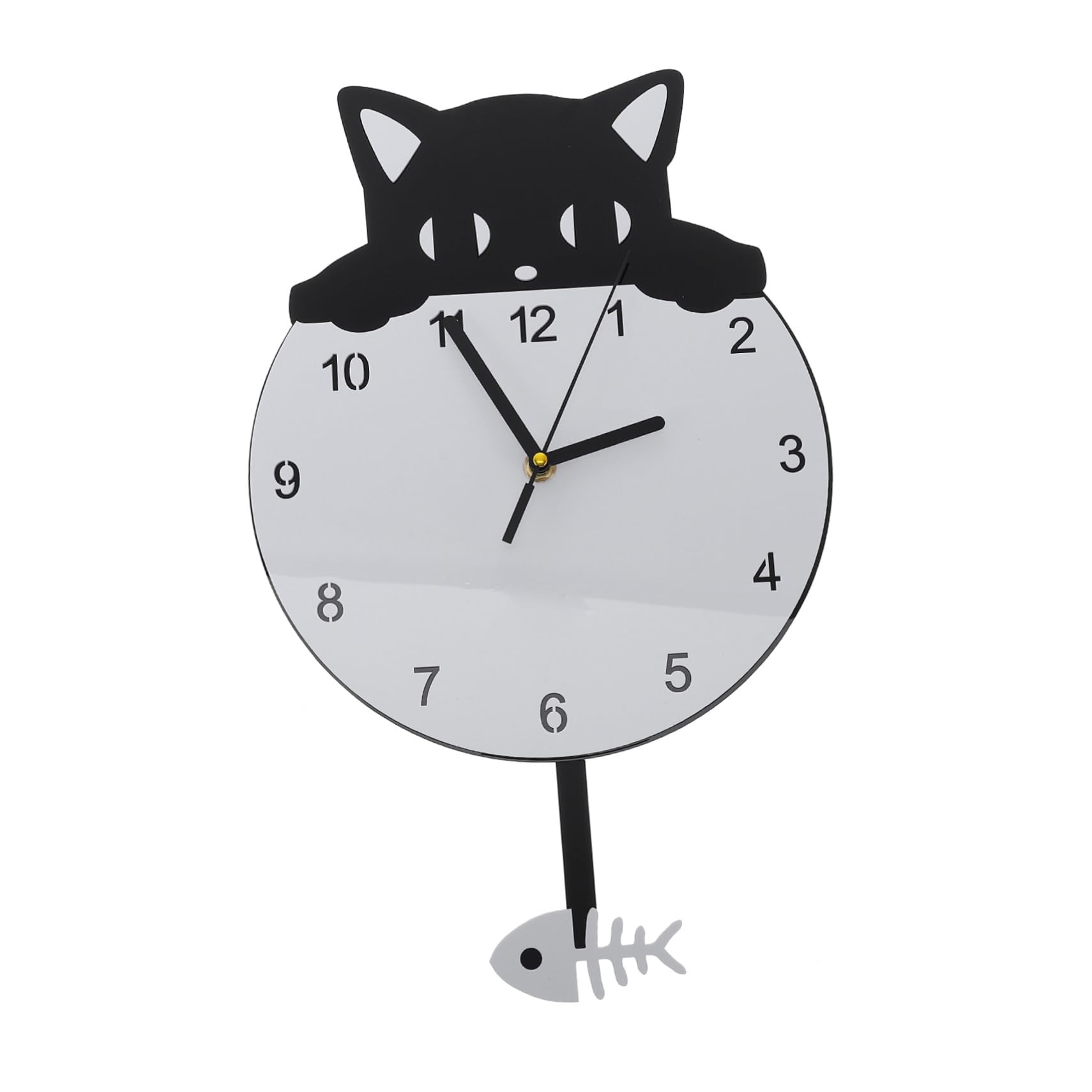Horloge murale silencieuse acrylique chaton de décoration murale moderne