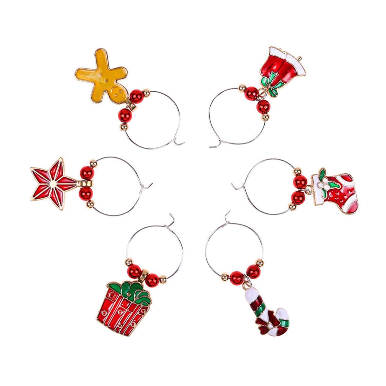 Mikinona 3 Set Di Ciondoli Per Bicchieri Da Vino Natalizi Segnabicchieri in Metallo Segnabicchieri Festivi Per Feste Di Natale 18 Pezzi * 3
