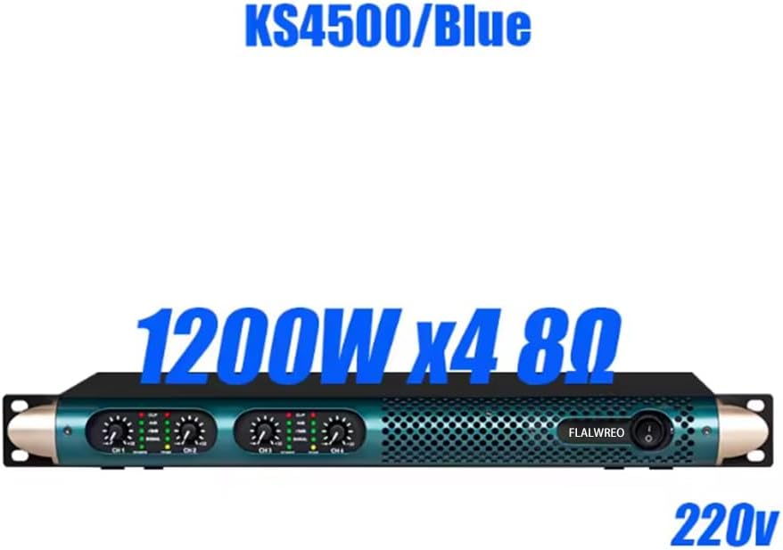 KS2500 Power Amplifier 2/4 Channel 8 Ohm 1200W Audio Amplifier Digital Amplifier Audio DJ Stage Performance (ks4500 Black)