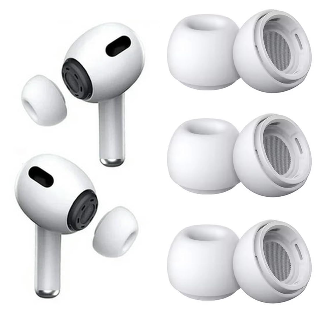 シリコン製ホワイトイヤーピース Amazon | イヤーピース AirPods Pro 対応 3ペア (S/M/Lサイズ 各