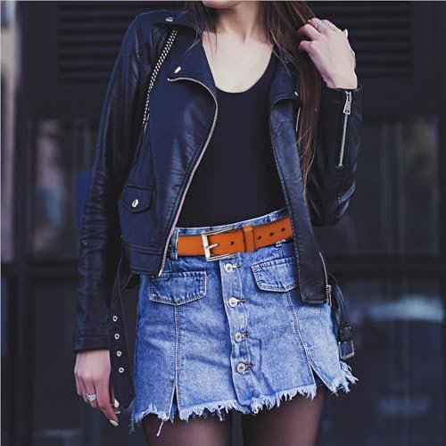 Men Women Genuine Leather Belt, Skull Cross Black Waist Strap Belt Punk Fashion Studded Leather Belt for Women Men Jeans2