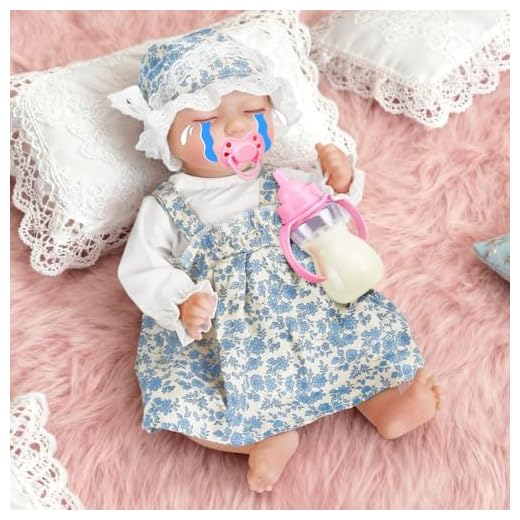 JONRRYIN Bambole Reborn con Sensore di Gravità, 43cm Bambole Reborn Interattive per Bambine, che Respirano, Piangono e Ridono, Ideali dai 3 Anni in su (Blu)