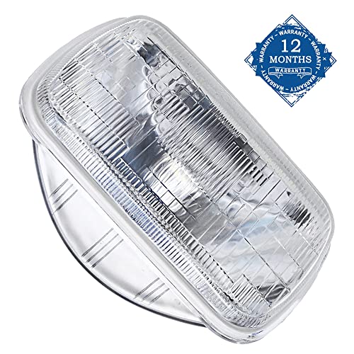 Jeefho H6054 Super Vision Crystal Headlight, Halogen Sealed Beam Headlight, (7“Square,200Mm), Replaces# H6054 #TOP7