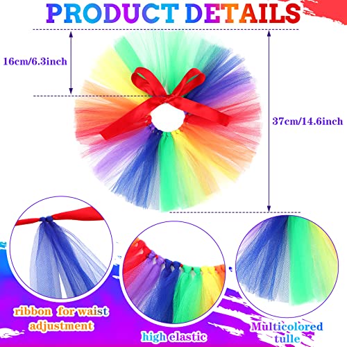 Amylove Dog Rainbow Bandana 3 Pcs Gay Pride Dog Costume Set Includes Bowknot Rainbow Headband, Rainbow Dog Handkerchief And Cute Dog Tutu, Pride Accessories For Small Medium Pets Dress Party #TOP1