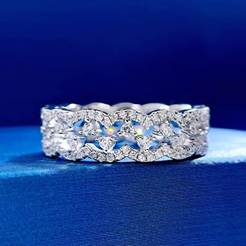 Anneaux de diamant en carbone au quotidien : éclat de mariage scintillant pour femmes
