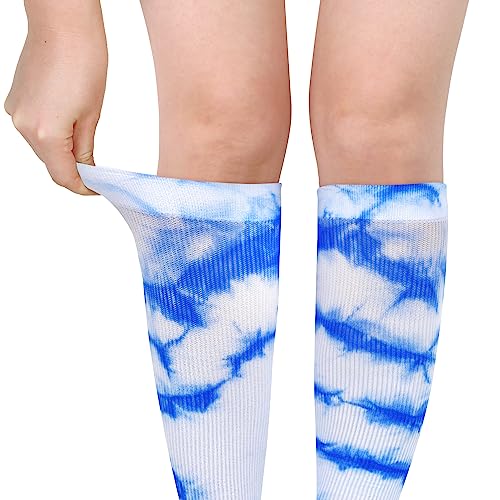 Image of Benefeet Sox Women Girls Thin Nylon Knee High Socks Long Tube Socks Unisex Soft Cozy High Calf Sock Tie Dye /Gradient