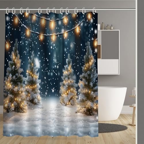 Rideaux de bain avec 12 crochets en polyester résistant 180x200 - 2