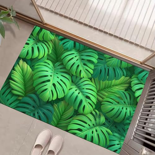 Tapis entree interieur lavable monstera pour stopper les salissures - 2