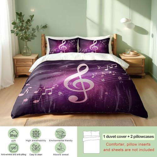 Housse de couette imprimée galaxie finitions soignées pour très grand lit