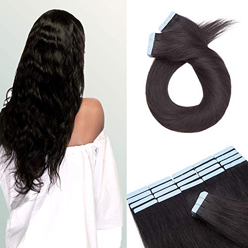 Down Tape on Human Hair Black 22" 100g