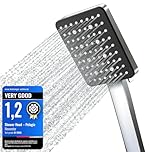 Newentor Shower Head [TESTSIEGER], High Pressure Shower Heads with 6 Modes, Universal Water Saving Large Showerhead, Silver-Black