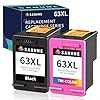 Cartuchos de tinta remanufacturados de repuesto para HP Ink 63 63XL Paquete combinado de color negro para Envy 4510 4512 4520 4650 Officejet 3830 4650 4652 4655 5255 5258 5200 Deskjet 2130 2132