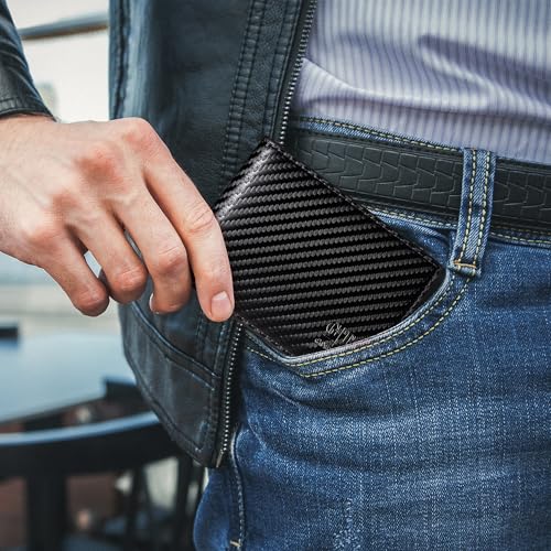Image of Gostwo Mens Wallet RFID Blocking Slim Minimalist Bifold Wallet with ID Window & Business Card Holder, Thin Front Pocket Design, Stylish Wallet for Men, Teen, Boyfriend, Husband