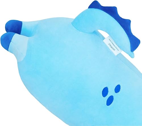 Miniatura 6 de Juguete de ajolote de peluche largo, almohada corporal, regalo para niños y niñas (azul, 35.4 pulgadas)