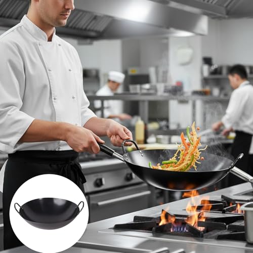 Wok de Hierro Fundido con Dos Mangos para Cocina en Estufa miniatura 3