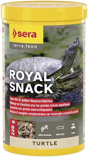 sera Turtle Royal Snack 1.000ml (220g) | Mangime tartarughe acqua specie più grandi | Snack per tartaruga con gamberetti e pesce | Alimento ricco di proteine | Mangime per tortoise acquatiche