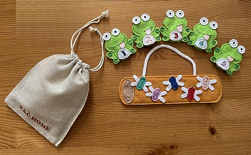 5 Little Speckled Frogs Nursery Rhyme Finger Puppet, Green, small - Image 2