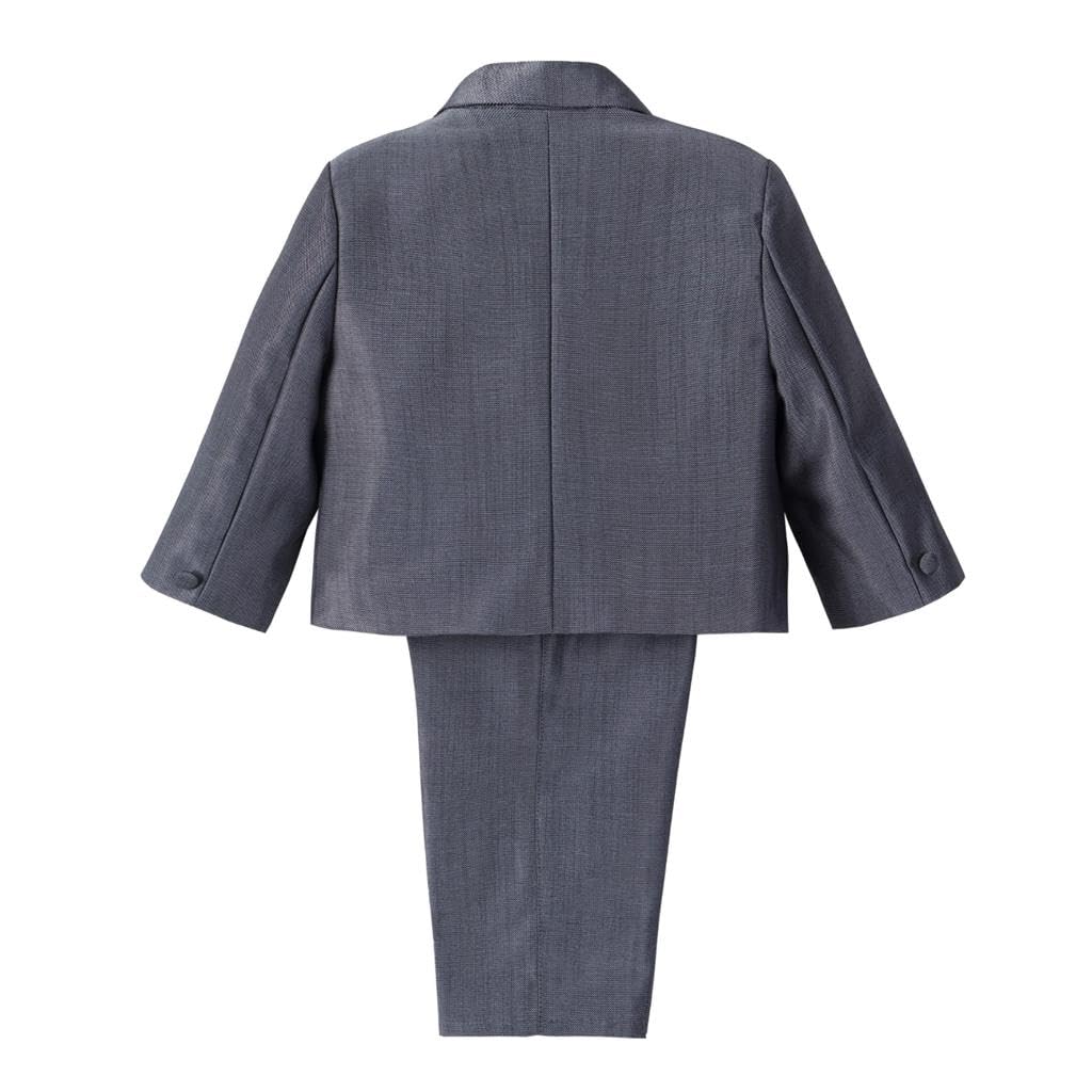Lito Angels - Trajes para Bebe niño de Vestir Elegante Gris Hierro, Conjunto de 5 Piezas de Traje Formal para Boda, Bautizo, Fiesta, Ceremonia, Tamaño 6 Meses (Número de Etiqueta 6M) 057