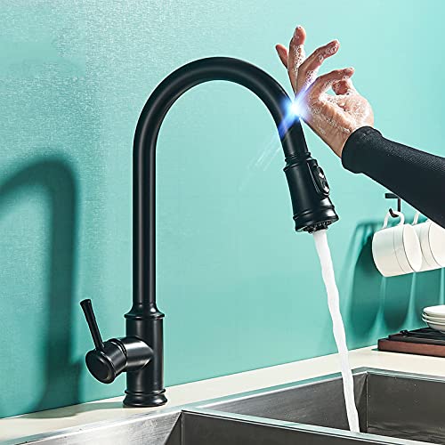Robinet de cuisine tactile anti-traces avec pulvérisateur extractible pour évier
