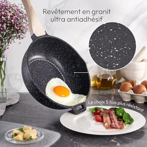 Just Perfecto Pots And Pans Sets Non Stick, Induction Hob Pan Set, Saucepan Set, Non Stick Frying Pan Set With Lid Stock Pot, Deep Frying Pan, Pots And Pans Set Cookware Set (13 Pcs Black) - 5