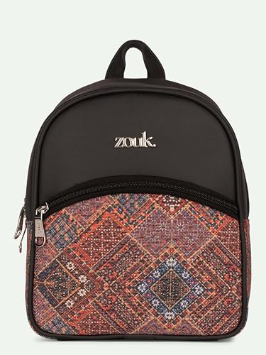 Image of ZOUK Dalila Mini Daypack | Stylish Small Backpack for Women | Compact | Bag for Girls | Daily College Use | Travel Day Pack | Vegan Leather | Handcrafted | Water-Resistant