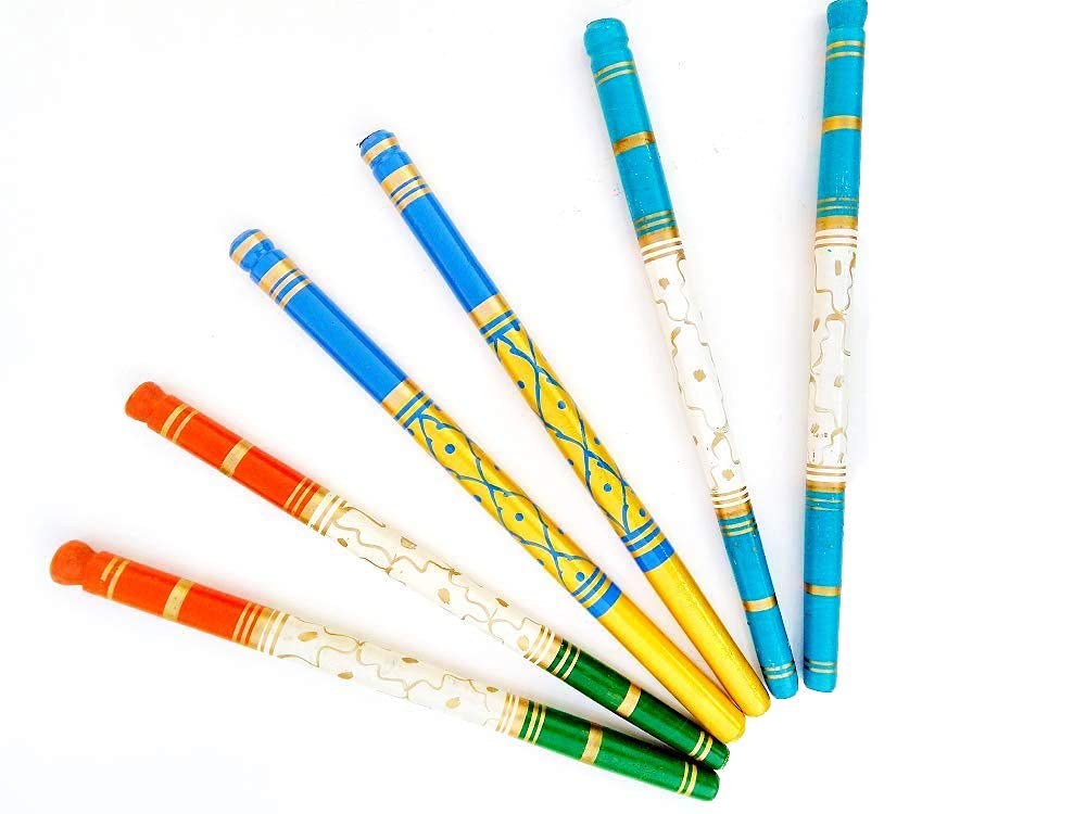 DMS RETAIL Multicolor Sankheda Wooden Dandiya Sticks For Dance|Garba Sticks For Navratri Celebration 14.4 Inches Pack Of (8) (B09F6TGCGY) Amazon Price History, Amazon Price Tracker