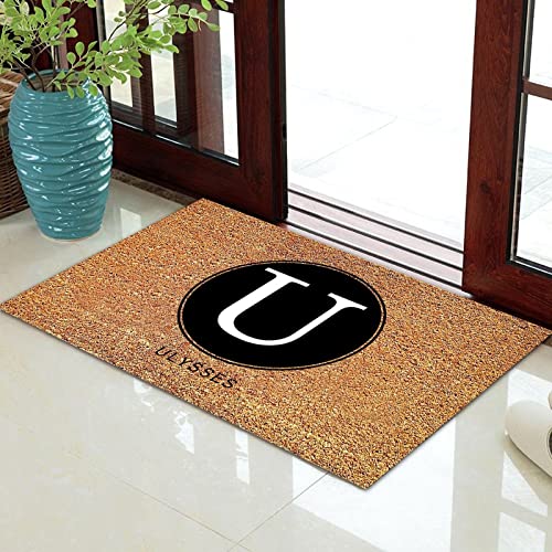 Paillasson lettre U personnalisé monogramme en fibre de coco - 4