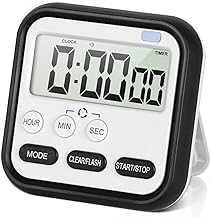 Desi BAE Digital Kitchen Timer & Stopwatch - Large Digit Countdown, Loud Alarm, Magnetic Back Stand Ideal for Cooking, Baking, Stop Watch Timer for Study Table Accessories for Students (Multicolour)