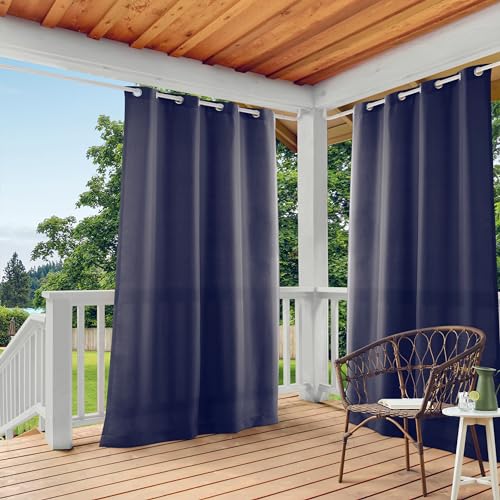 TOWN & COUNTRY BASICS Cabana Solid Heavyweight Indoor Outdoor Curtains, Light Filtering…