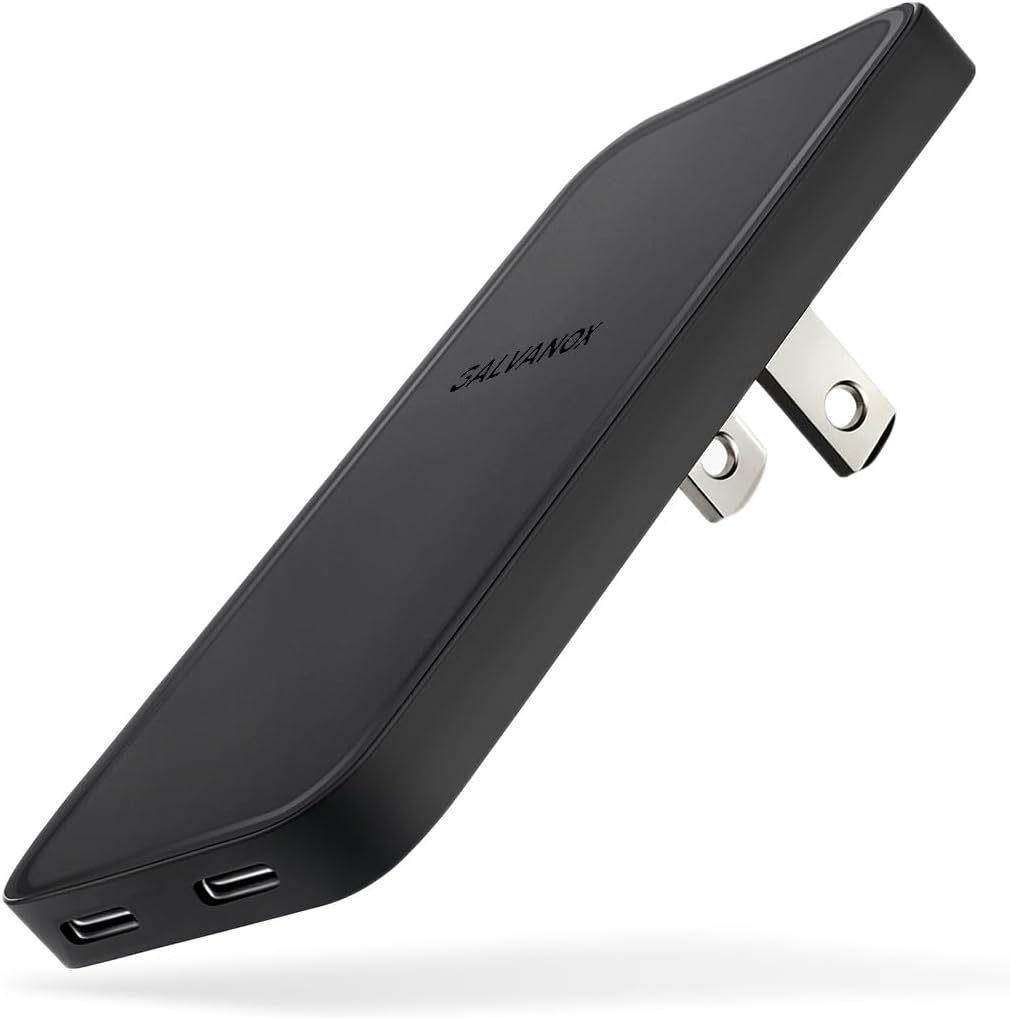 Galvanox Flat USB-C Charger (35W) for Samsung and Android Devices, Super Fast Charging, Ultra-Slim Wall Adapter for Galaxy S25 Ultra, S24, S23, Google Pixel 9 10, 10 Pro XL (Type-C) Dual Port