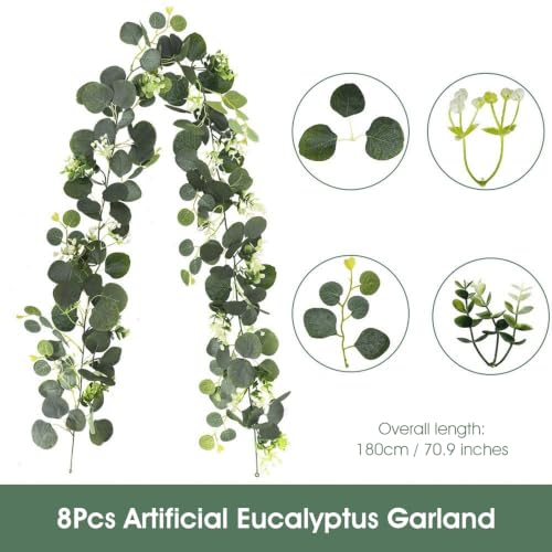 Guirlande d'eucalyptus en Dollars argentés pour cheminée et table de fête