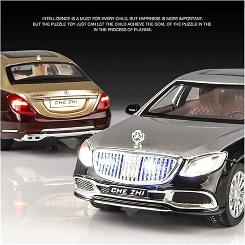 Image of Merceedes Maybach S600 Toy Model Car with Box, Zinc Alloy Pull Back Toy car with Sound and Light for Kids Boy Girl Gift [Colors as Per Stock]