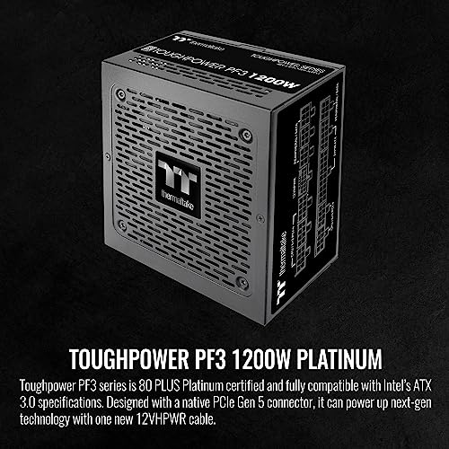 Image of Thermaltake Toughpower PF3 ATX 3.0 1200W 80+ Platinum Full Modular SLI /Crossfire Ready Power Supply; PCIe 5.0 12VHPWR Connector Included; 10 Year Warranty; PS-TPD-1200FNFAPU-L