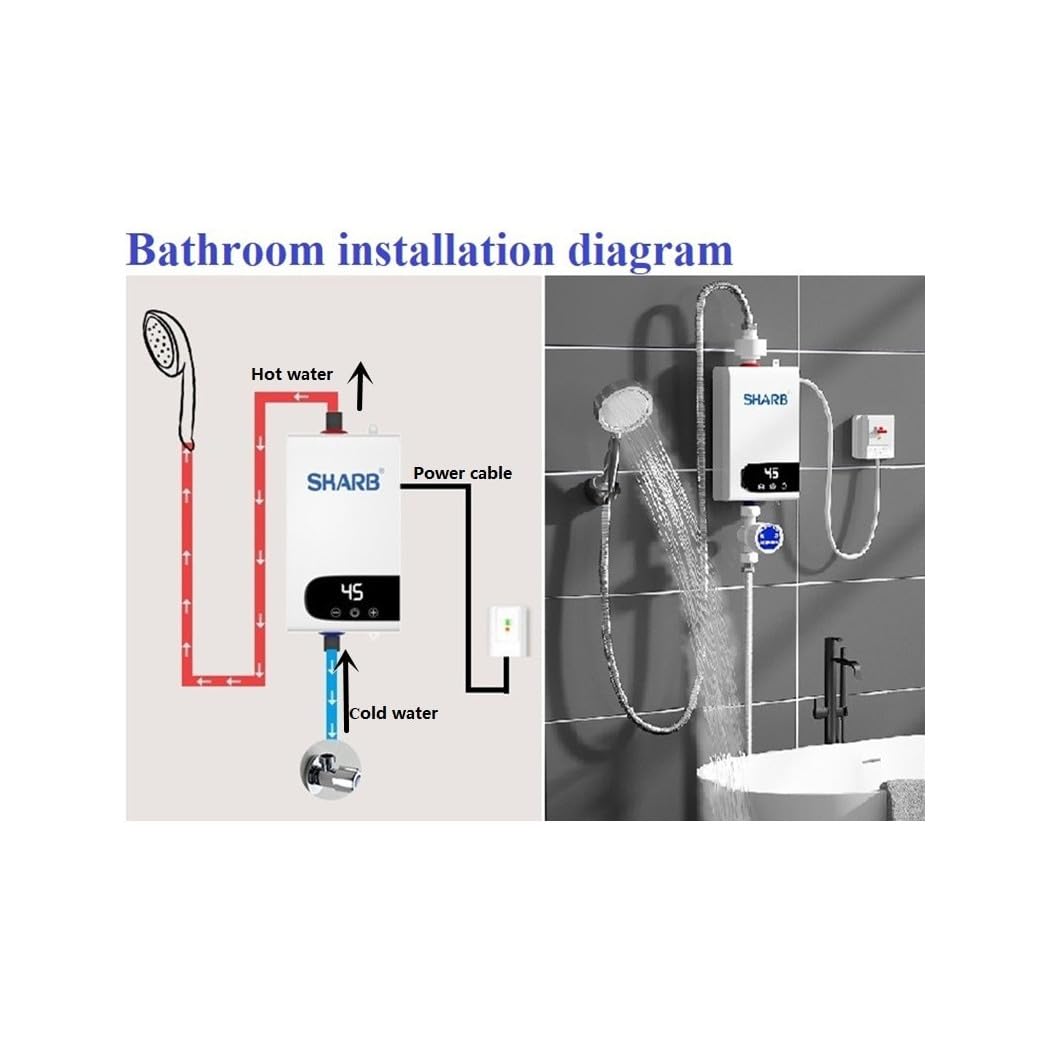 Trade Shop - Scaldabagno Boiler Elettrico Caldaia Acqua Calda Istantanea con Dispaly Touch -