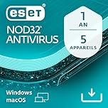 ESET NOD32 Antivirus 2025 | 5 appareils | 1 an | Antivirus pour Ordinateur - Protection multicouche - Anti-hammeçonnage | Windows/Mac | Code d'activation - envoi par email