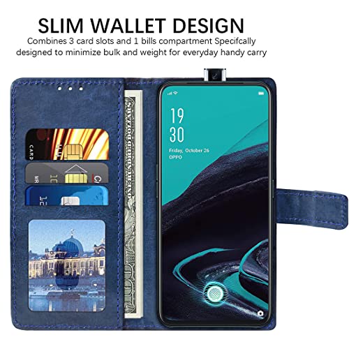 Image of Amazon Brand-Solimo Flip Leather Mobile Cover (Soft, Flexible & Kickstand Back case) Compatible for Oppo Reno2 F (Blue)