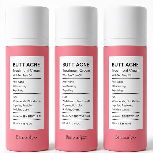 Image of BellamiLuxx Butt Acne Clearing Treatment Cream: Body Acne Treatment Lotion for Folliculitis and Pimples on Back, Buttocks, Thighs With 2% Salicylic Acid & Tea Tree Oil - Butt Cream for Smooth Skin