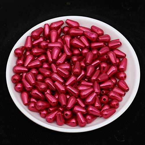Xucus Cuentas de semillas espaciadoras sueltas de resina plástica de lágrima de color de 100p de 0.236 x 0.394 pulgadas para bricolaje para hacer