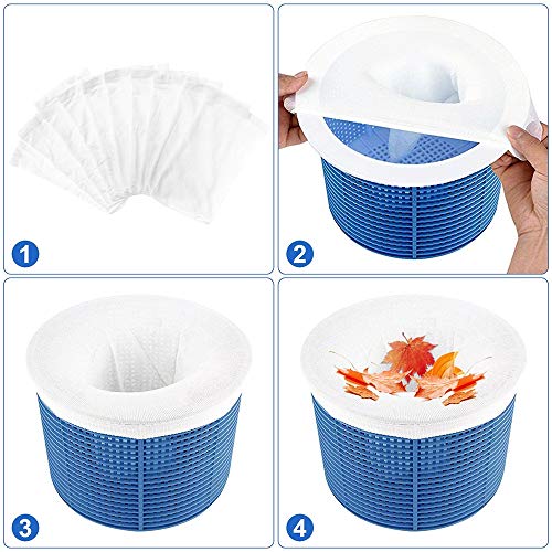 NA, meias de nylon para escumadeira de piscina duráveis e reutilizáveis, rede de filtro de piscina c