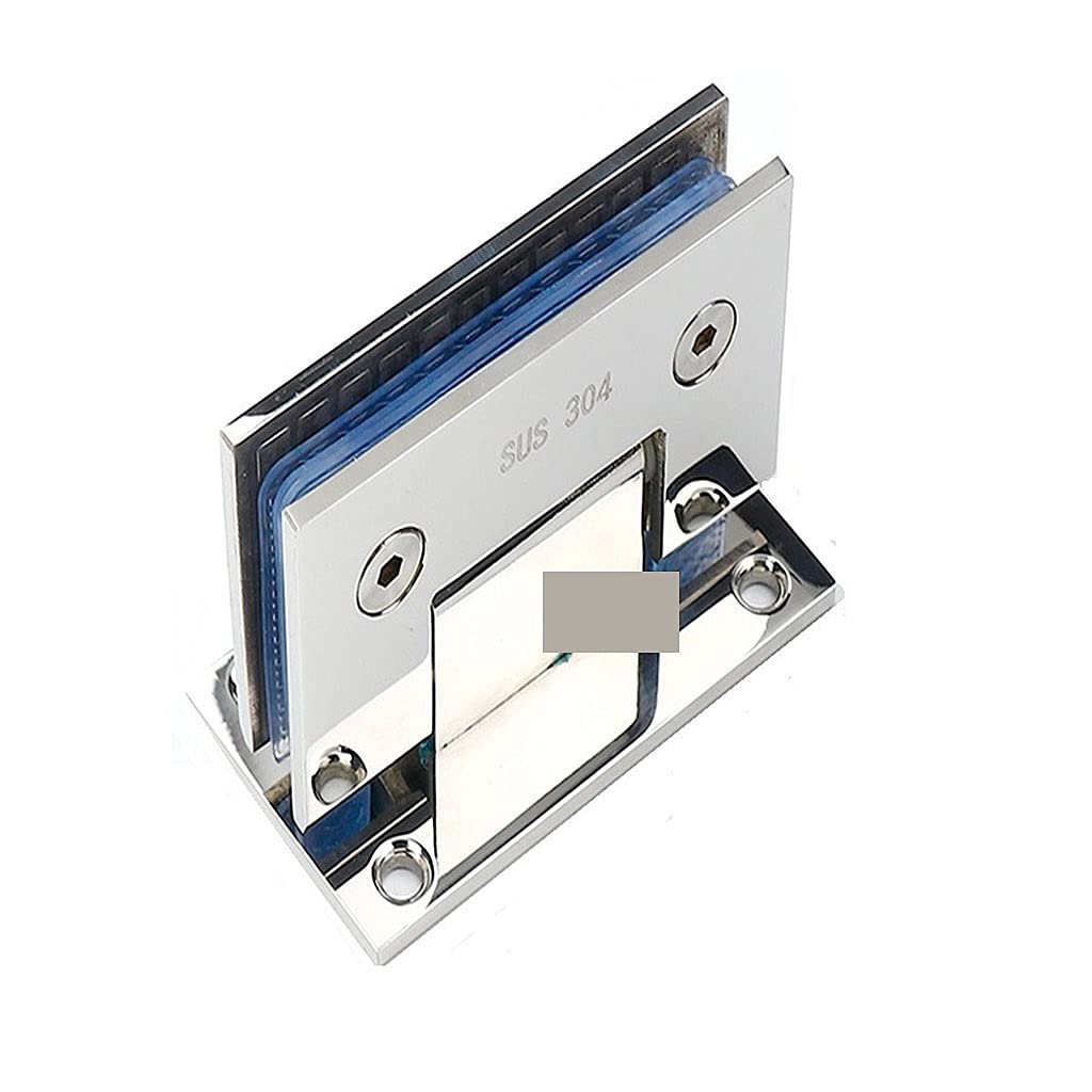 2Pcs Stainless Steel Frameless Glass Door Hinge, 90 Degrees Bathroom Folding Glass Clip Door Hinges
