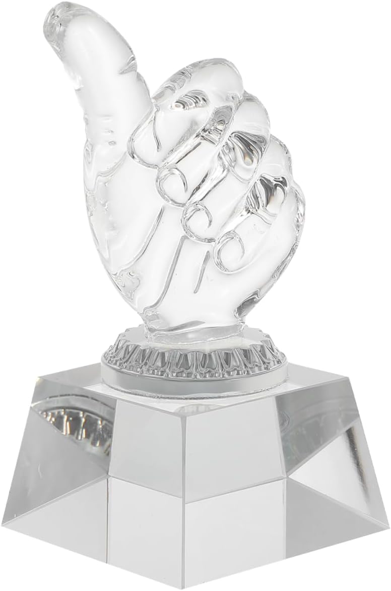 BESPORTBLE Transparent Trophy Crystal Award 4.72 Inch Clear Acrylic Prize for Sports Events Home Decor Parties and School Activities