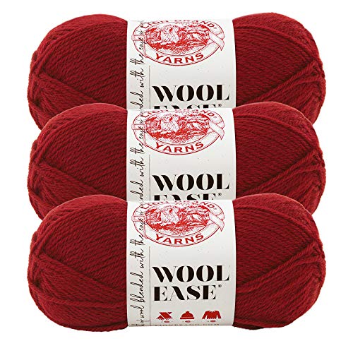 Image of (3 Pack) Lion Brand Yarn Wool-Ease Yarn, Cranberry