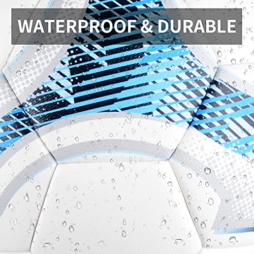 Shoke A Soccer Ball Official Match Game Official Size And Weight Size 5 Soccer Ball Indoor And Outdoor Soccer Training Ball Ideal Gift For Father's Day - Blue Maze #TOP5
