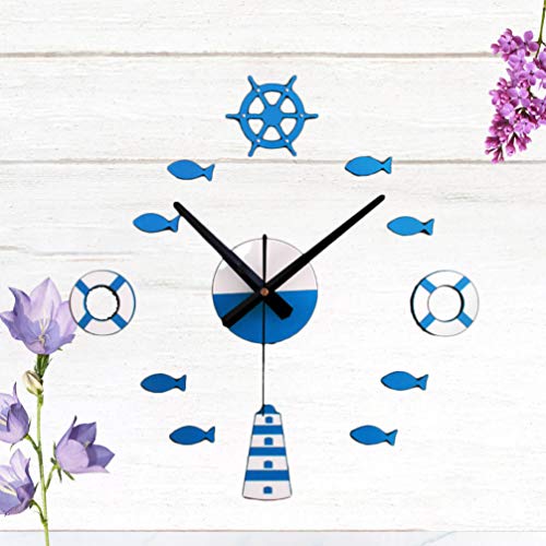 Garneck Orologio da Parete Mare con Pesce Faro