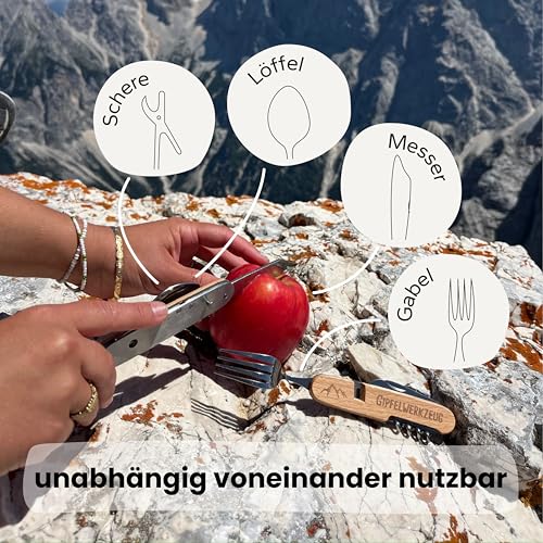 Camping Besteck Set Gipfelgaudi All-in-One für Outdoor-Aktivitäten