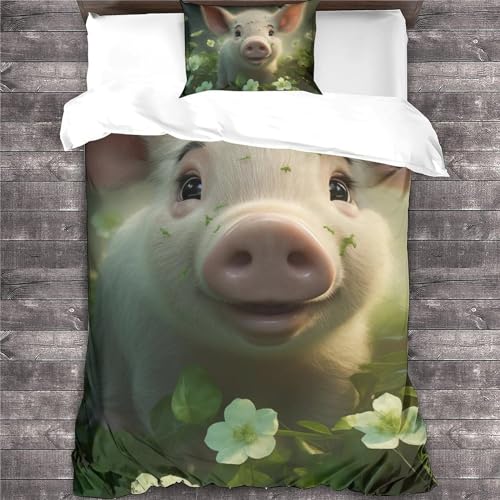 Housse de couette 135x200cm lit simple avec taies d'oreiller 3D Animals SCOOVY - 4
