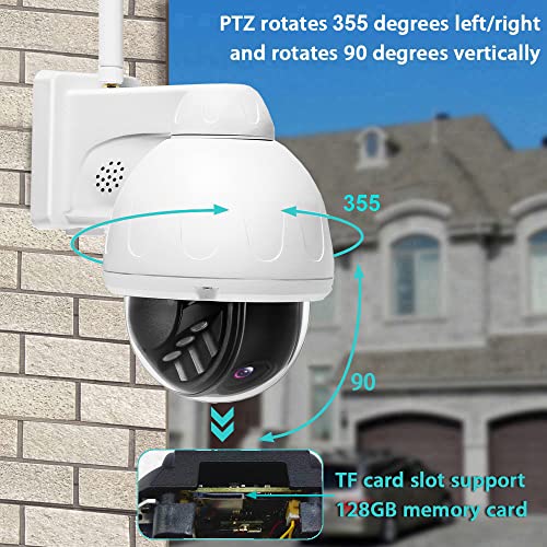5Mp Hd 5X Optical Zoom Ptz Camera Built-In 64G Sd Card, Wifi Wirefree Security Surveillance Outdoor, Two Way Talk, Motion Detection Auto Tracking Camhi #TOP1