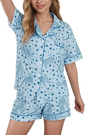 Women Y2k Monkey Pajamas Set Button Down Sleepwear Loungewear Pjs for Jammies Party Christmas Thanksgiving Gift