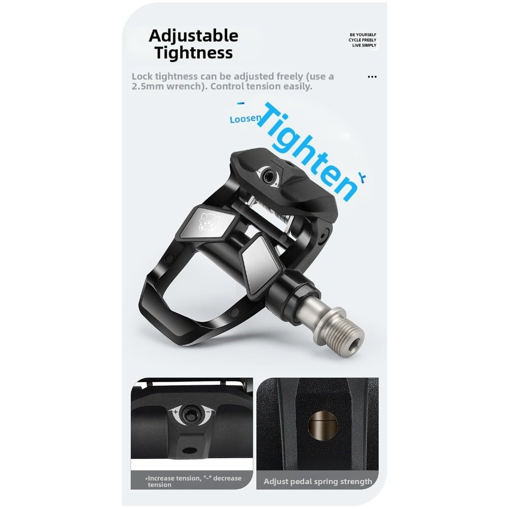 LOOK - Pedales de bicicleta de carretera compatibles con sistema con 3 rodamientos y mecanismo de autobloqueo, par de 284 g, color negro